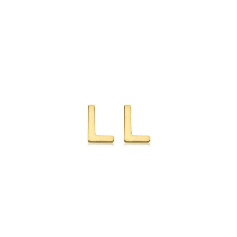 9ct Yellow Gold Petite Initial 'L' Earring