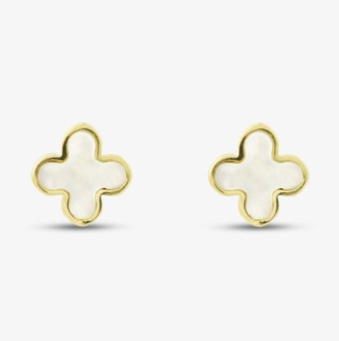 9ct Yellow gold MOP Petal Earrings