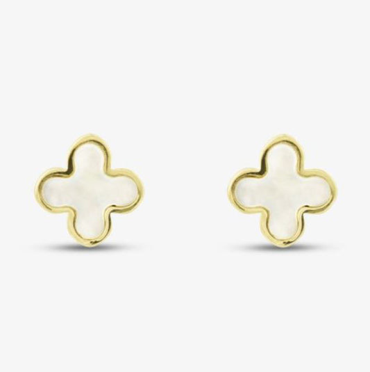 9ct Yellow gold MOP Petal Earrings