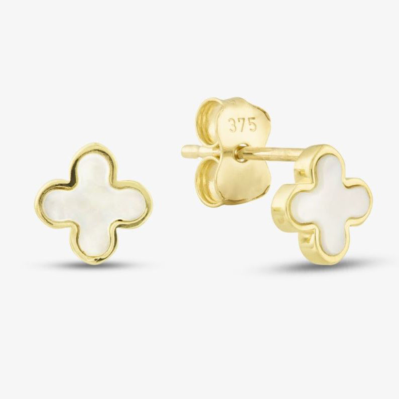 9ct Yellow gold MOP Petal Earrings
