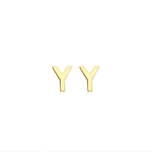 9ct Yellow Gold Petite Initial 'Y' Earring