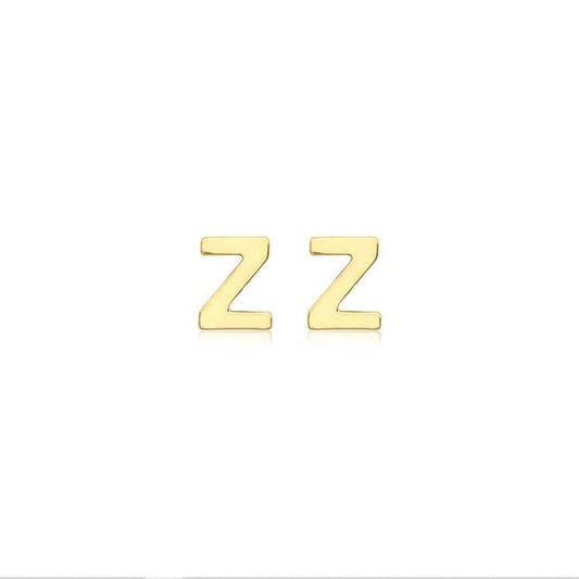 9ct Yellow Gold Petite Initial 'Z' Earring