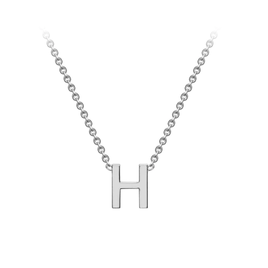 9ct White Gold Petite Initial 'H' Necklace