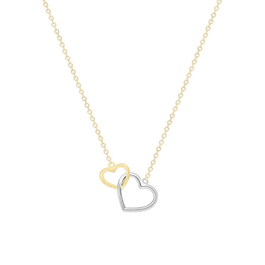 'Amara' 2 Tone Heart Pendant Necklace