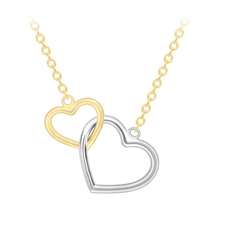 'Amara' 2 Tone Heart Pendant Necklace