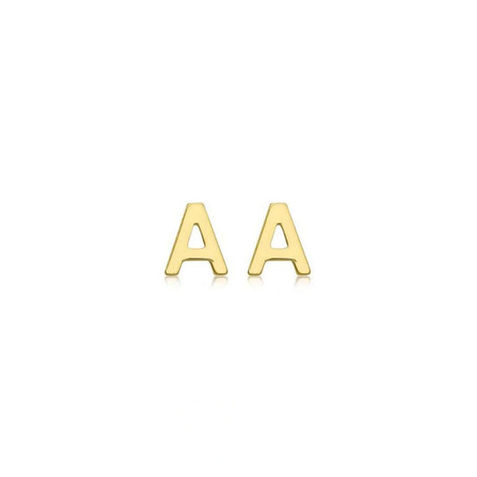 9ct Yellow Gold Petite Initial 'A' Earring