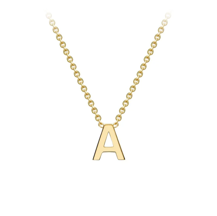 9ct Yellow Gold Petite Initial 'A' Necklace