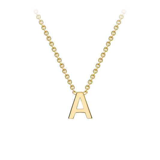 9ct Yellow Gold Petite Initial 'A' Necklace