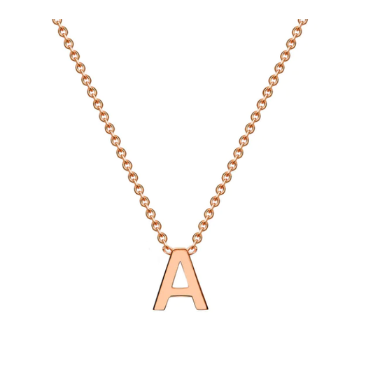 9ct Rose Gold Petite Initial 'A' Necklace