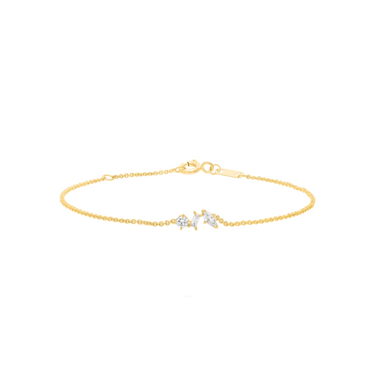 'Ayla' 0.25ct trio of Diamonds set in 9ct Yellow Gold