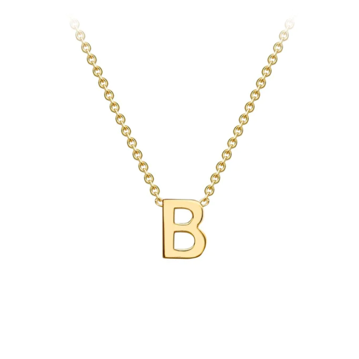 9ct Yellow Gold Petite Initial 'B' Necklace