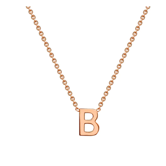 9ct Rose Gold Petite Initial 'B' Necklace