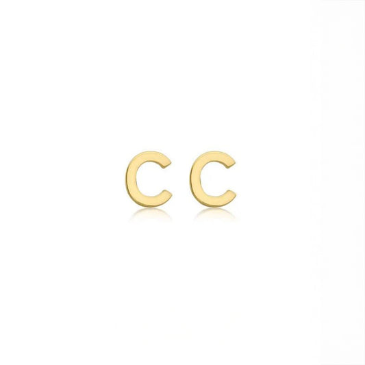 9ct Yellow Gold Petite Initial 'C' Earring