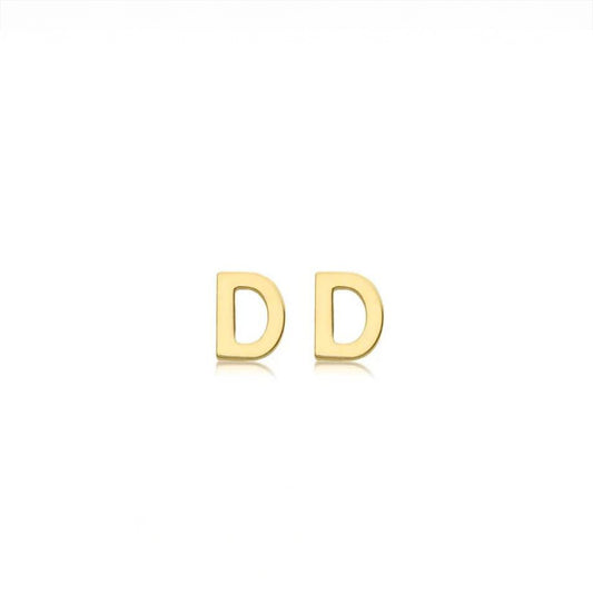 9ct Yellow Gold Petite Initial 'D' Earring