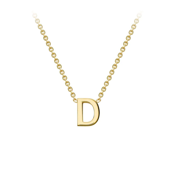 9ct Yellow Gold Petite Initial 'D' Necklace