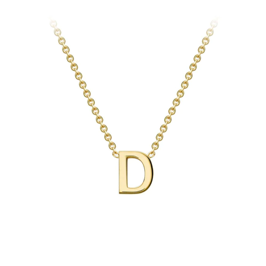 9ct Yellow Gold Petite Initial 'D' Necklace