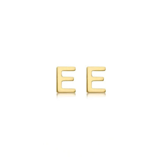9ct Yellow Gold Petite Initial 'E' Earring