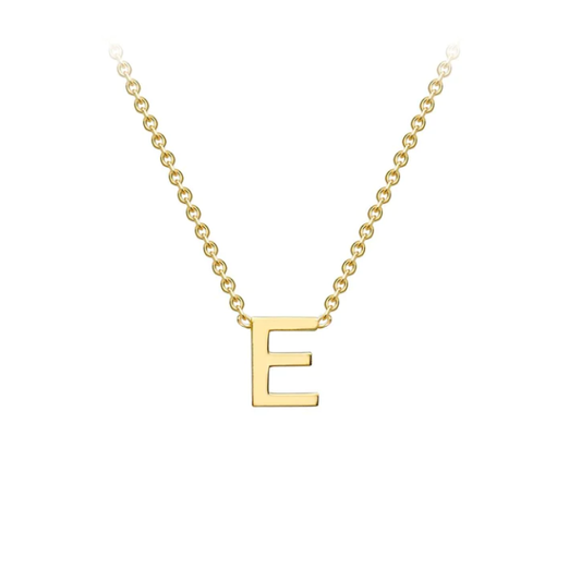 9ct Yellow Gold Petite Initial 'E' Necklace