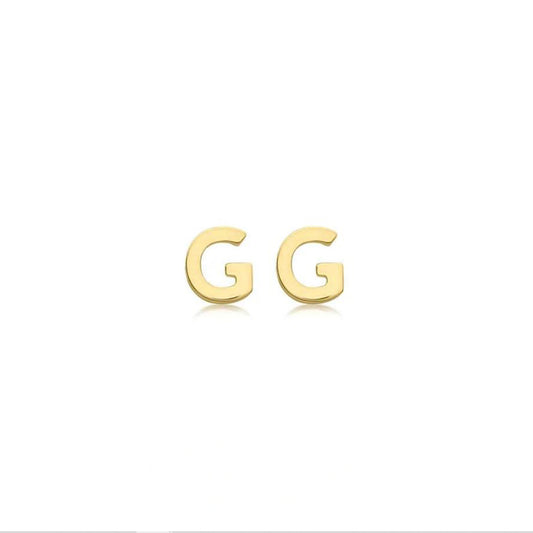 9ct Yellow Gold Petite Initial 'G' Earring