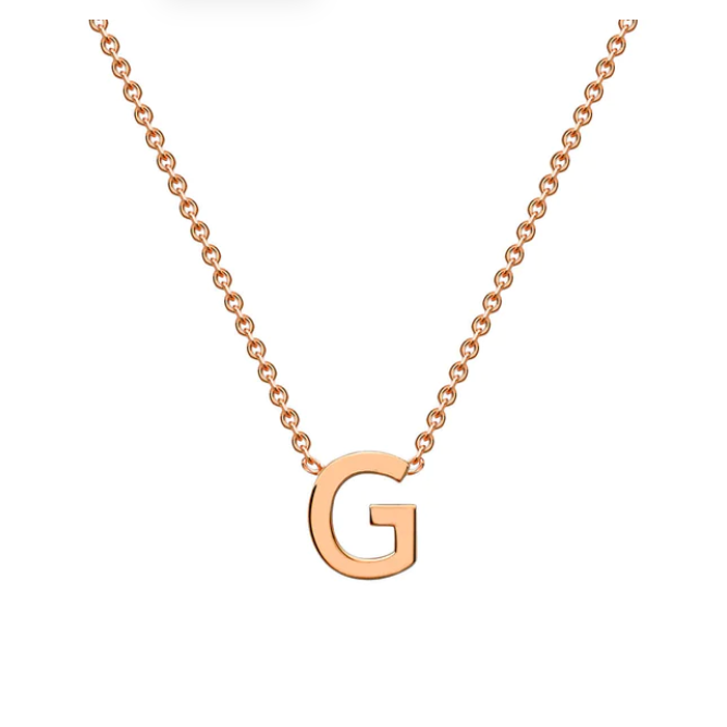 9ct Rose Gold Petite Initial 'G' Necklace