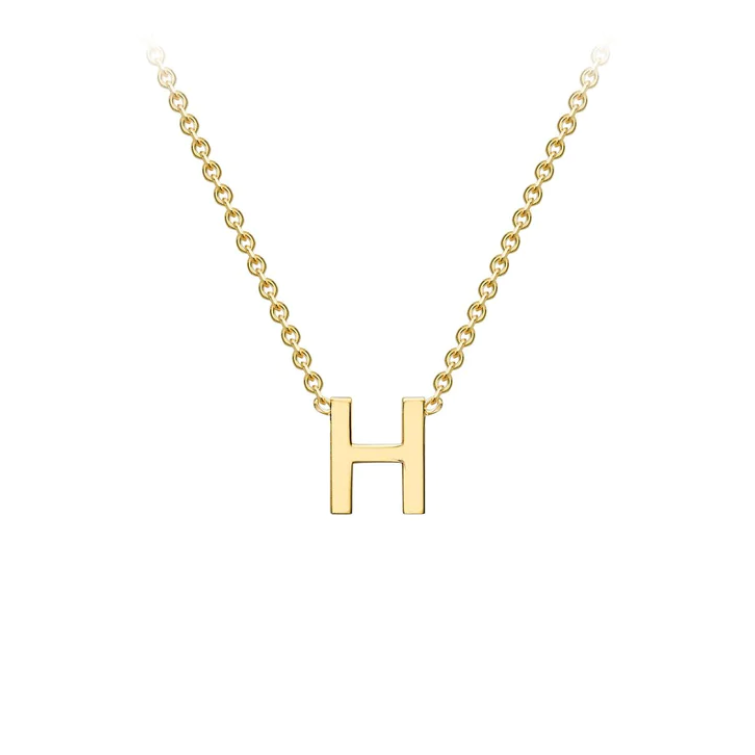 9ct Yellow Gold Petite Initial 'H' Necklace