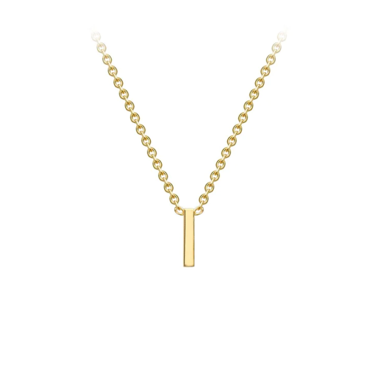 9ct Yellow Gold Petite Initial 'I' Necklace