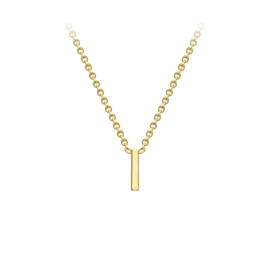 9ct Yellow Gold Petite Initial 'I' Necklace