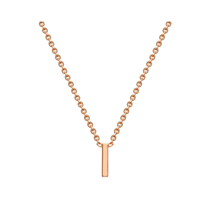 9ct Rose Gold Petite Initial 'I' Necklace