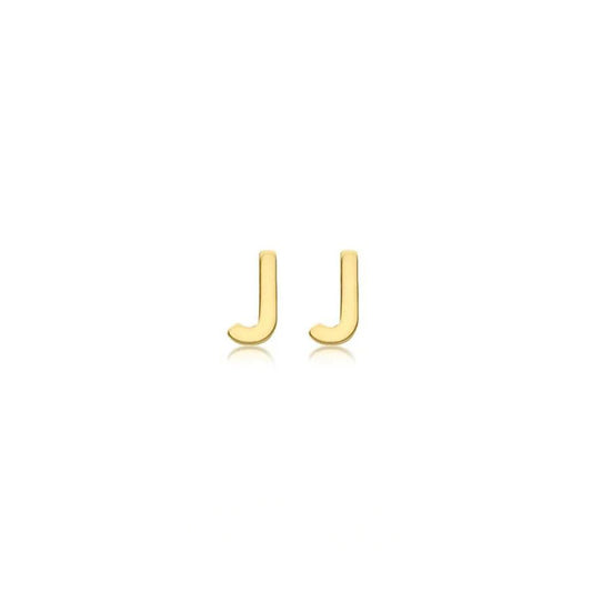9ct Yellow Gold Petite Initial 'J' Earring