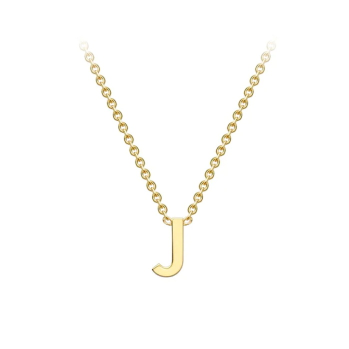 9ct Yellow Gold Petite Initial 'J' Necklace