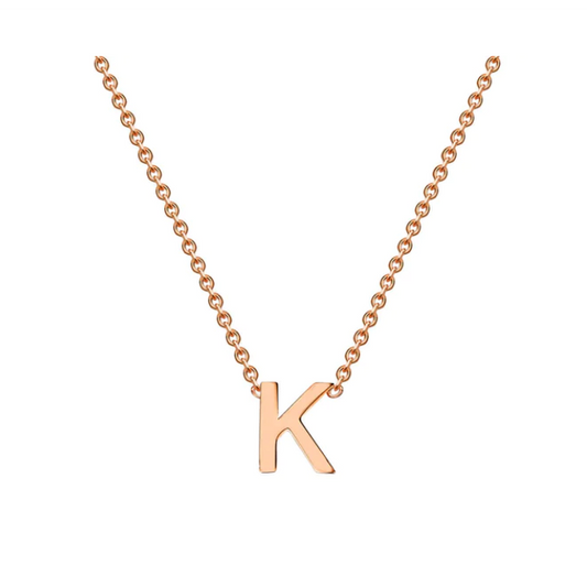 9ct Rose Gold Petite Initial 'K' Necklace