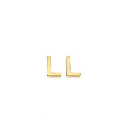 9ct Yellow Gold Petite Initial 'L' Earring