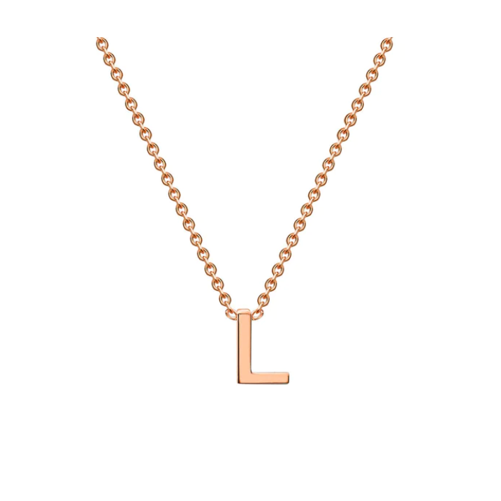 9ct Rose Gold Petite Initial 'L' Necklace