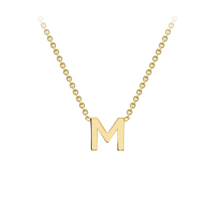 9ct Yellow Gold Petite Initial 'M' Necklace