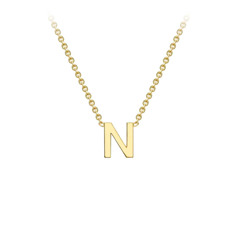 9ct Yellow Gold Petite Initial 'N' Necklace