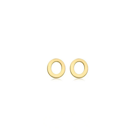 9ct Yellow Gold Petite Initial 'O' Earring
