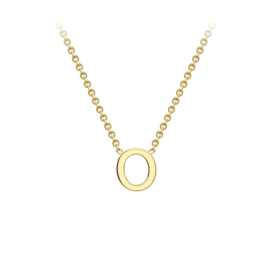 9ct Yellow Gold Petite Initial 'O' Necklace