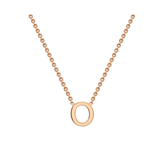 9ct Rose Gold Petite Initial 'O' Necklace