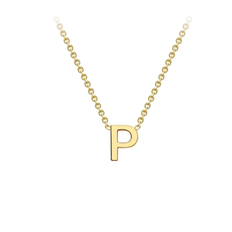 9ct Yellow Gold Petite Initial 'P' Necklace