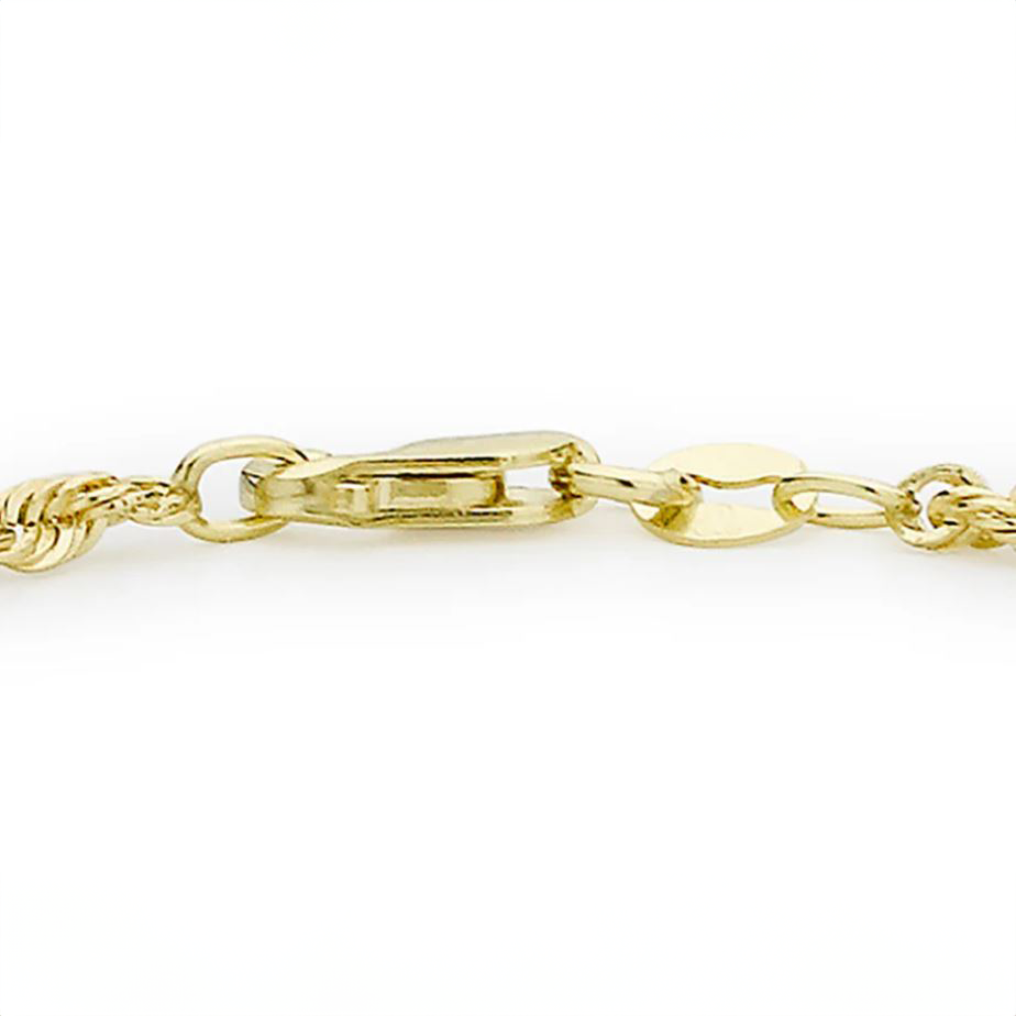 'Lacy' Yellow Gold Rope Chain Bracelet