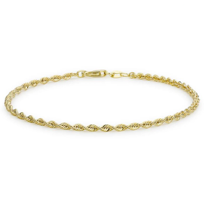 'Lacy' Yellow Gold Rope Chain Bracelet