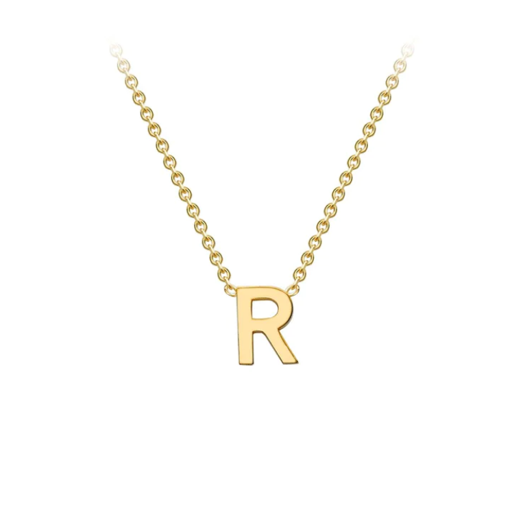 9ct Yellow Gold Petite Initial 'R' Necklace