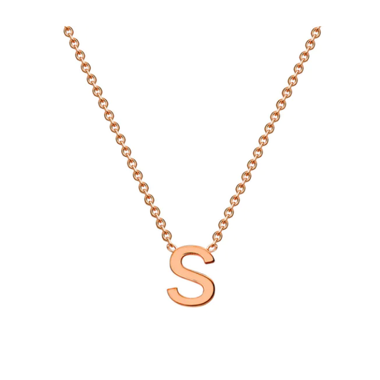 9ct Rose Gold Petite Initial 'S' Necklace