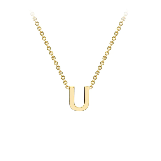 9ct Yellow Gold Petite Initial 'U' Necklace