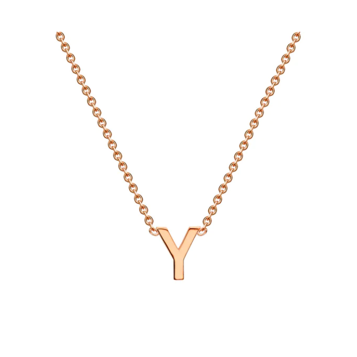 9ct Rose Gold Petite Initial 'Y' Necklace