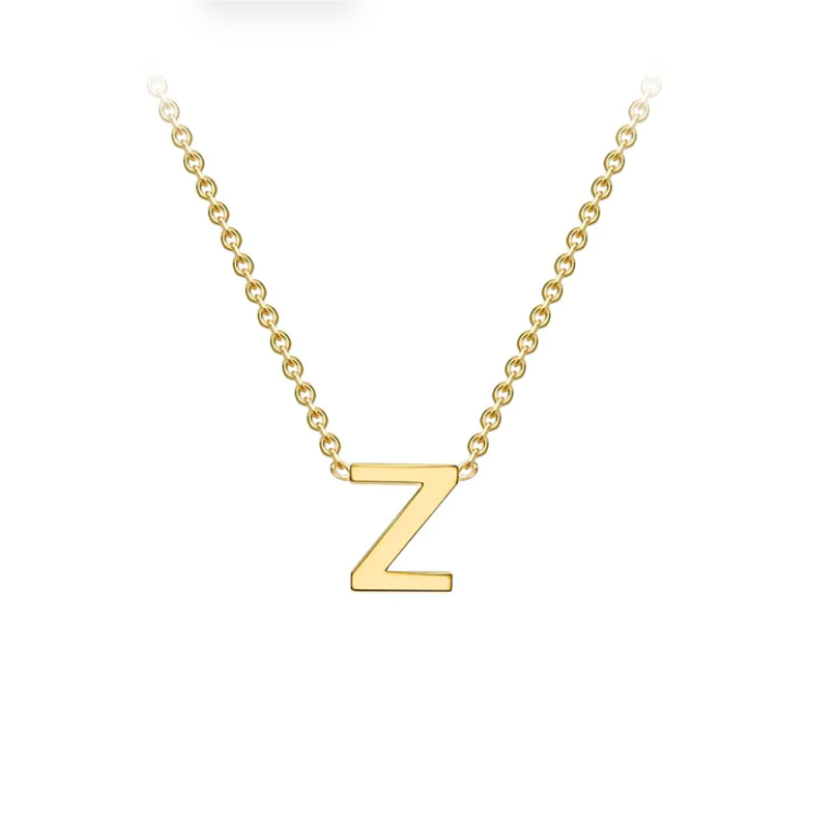 9ct Yellow Gold Petite Initial 'Z' Necklace