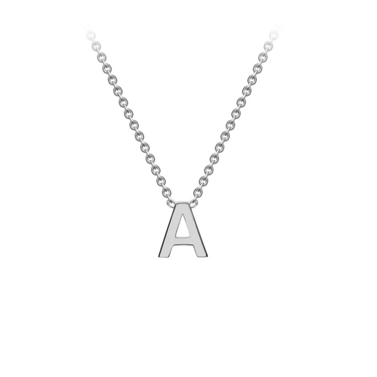 9ct White Gold Petite Initial 'A' Necklace