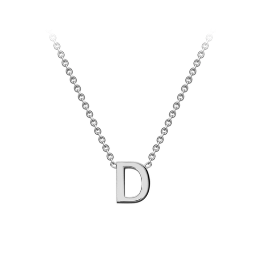 9ct White Gold Petite Initial 'D' Necklace