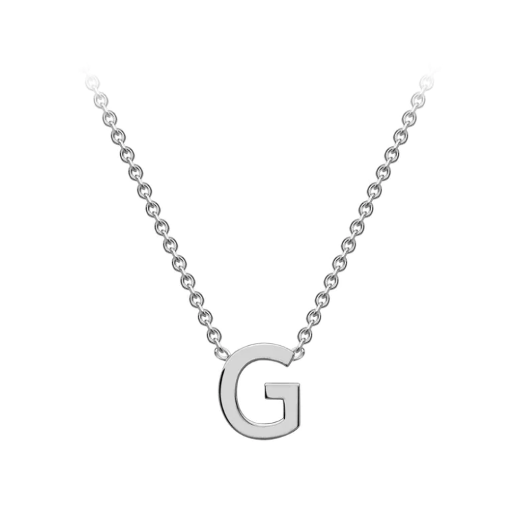 9ct White Gold Petite Initial 'G' Necklace