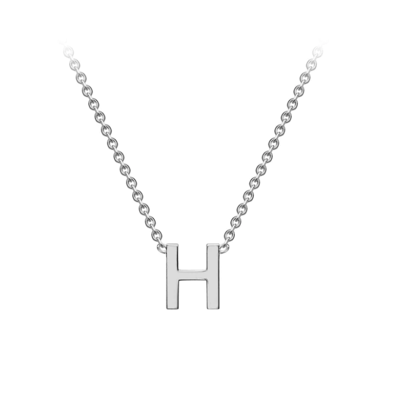 9ct White Gold Petite Initial 'H' Necklace